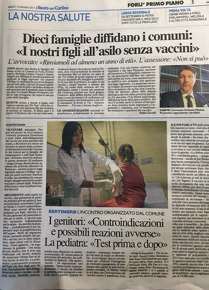 Associazione Famiglie Anti-vaccino Avvocato Pavanetto Forlì